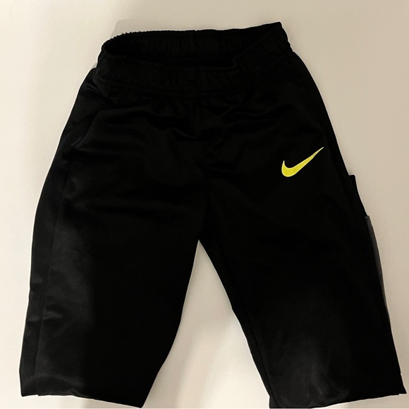 Nike Black Tracksuit with Neon Yellow and Silver Accents - Picture 3 of 5